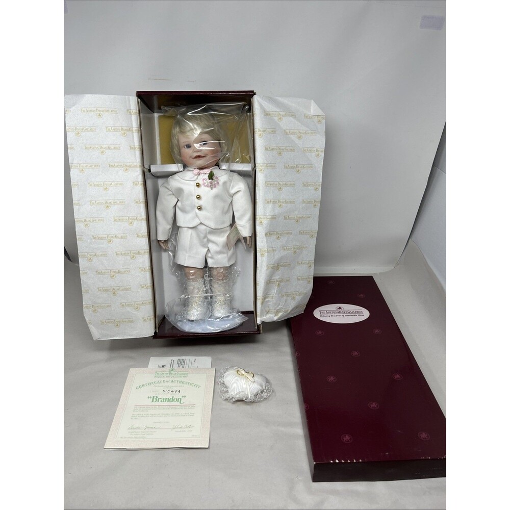 NEW ASHTON DRAKE Galleries PORCELAIN DOLL "BRANDON" WITH BOX